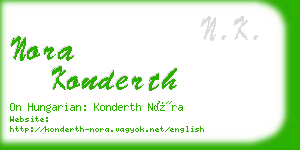 nora konderth business card